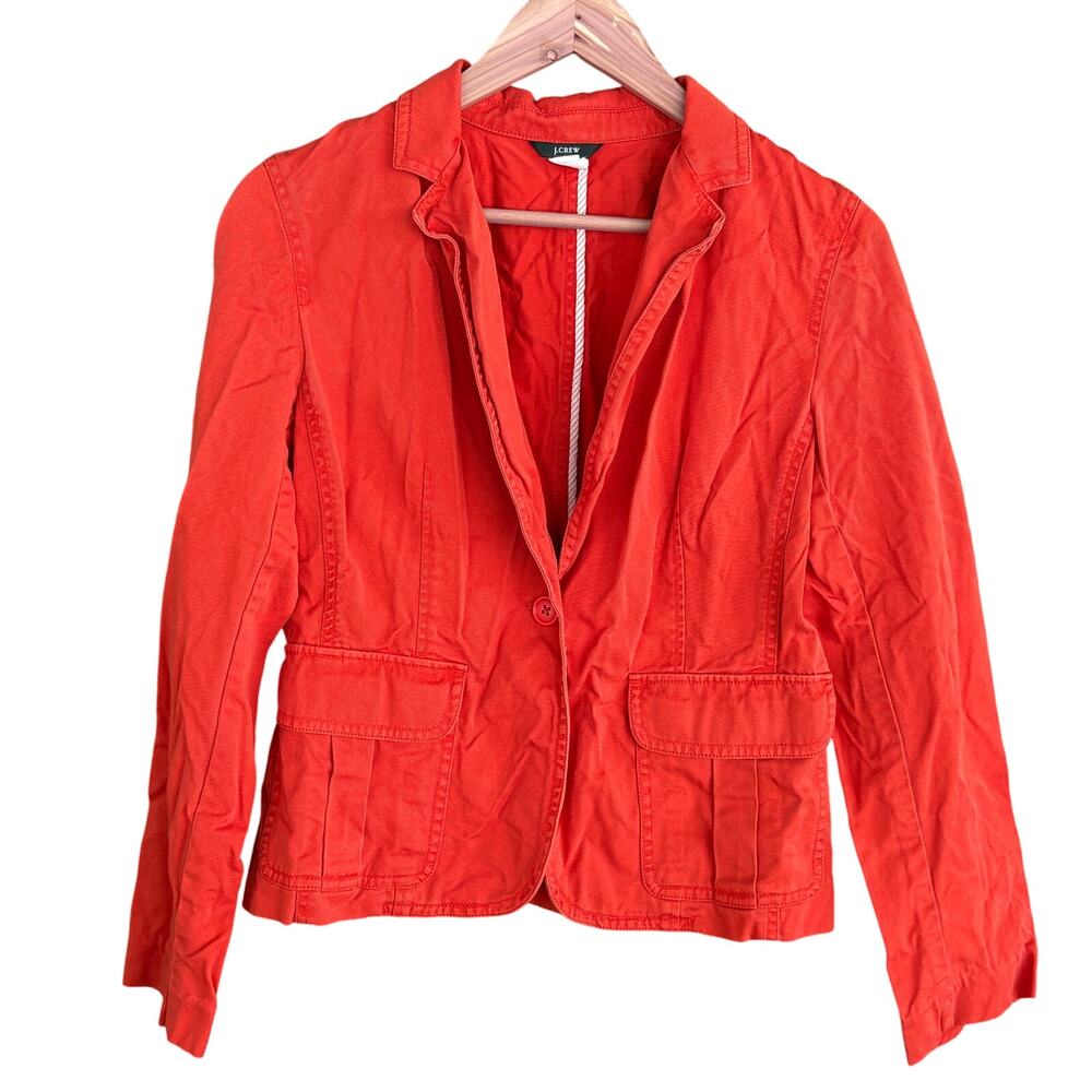 J Crew Vintage Blazer M Orange Jacket Academia Prep Career J.Crew